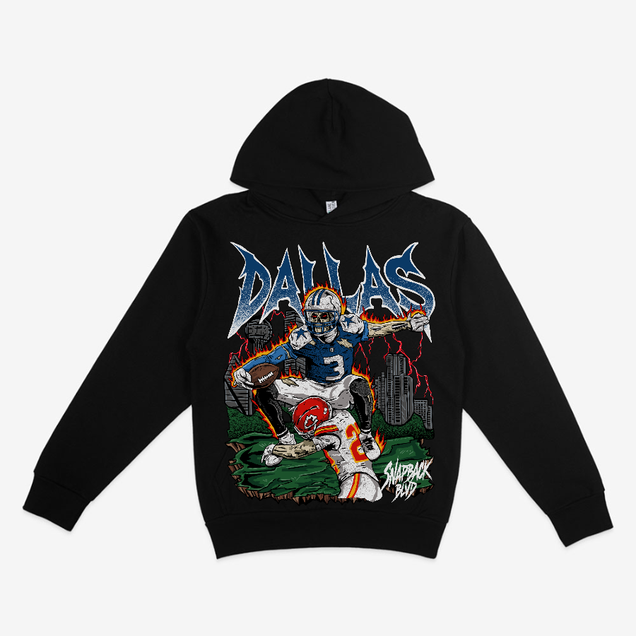 Dallas Flames Oversized Pullover Hoodie